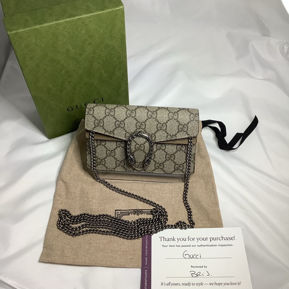 Gucci Beige Dionysus GG Supreme Mini Bag